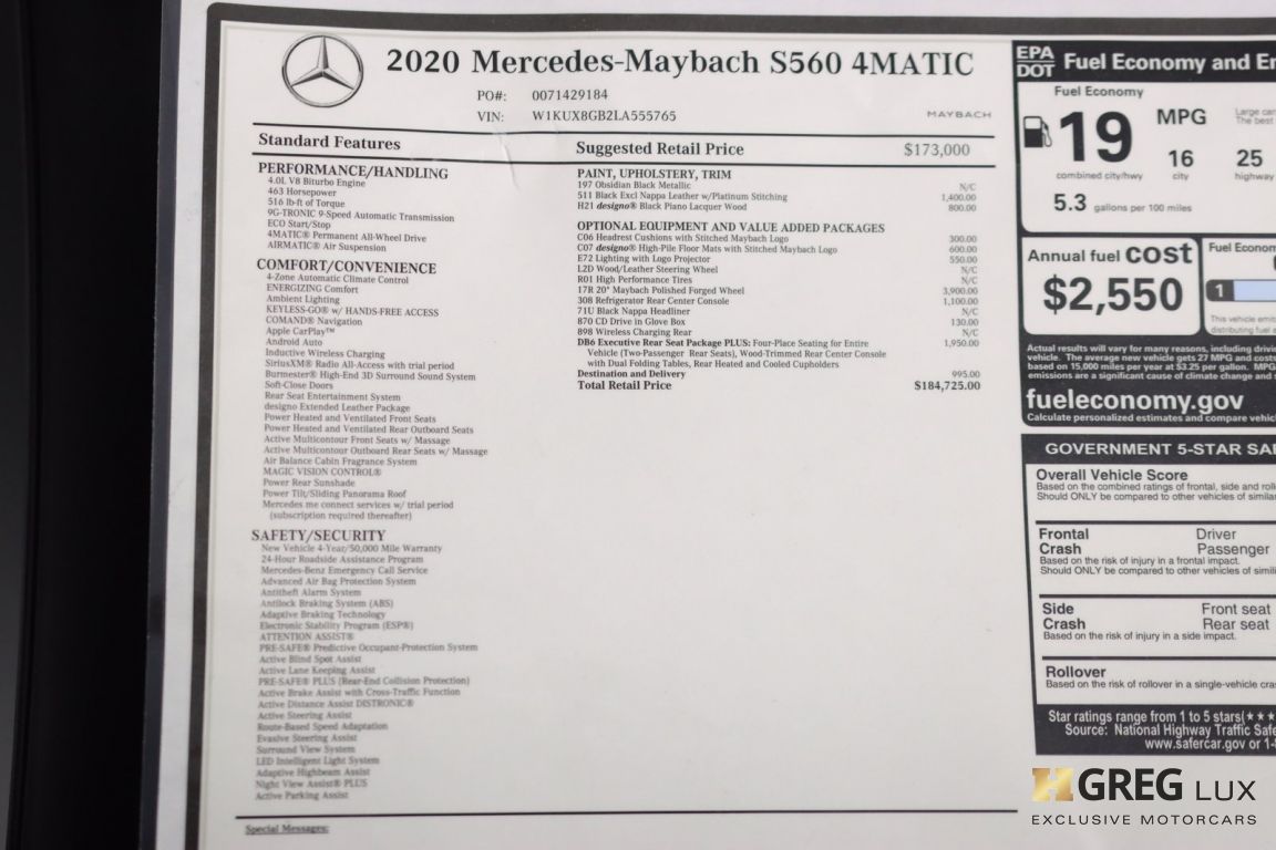 2020 Mercedes Benz S Class Maybach S 560 #66